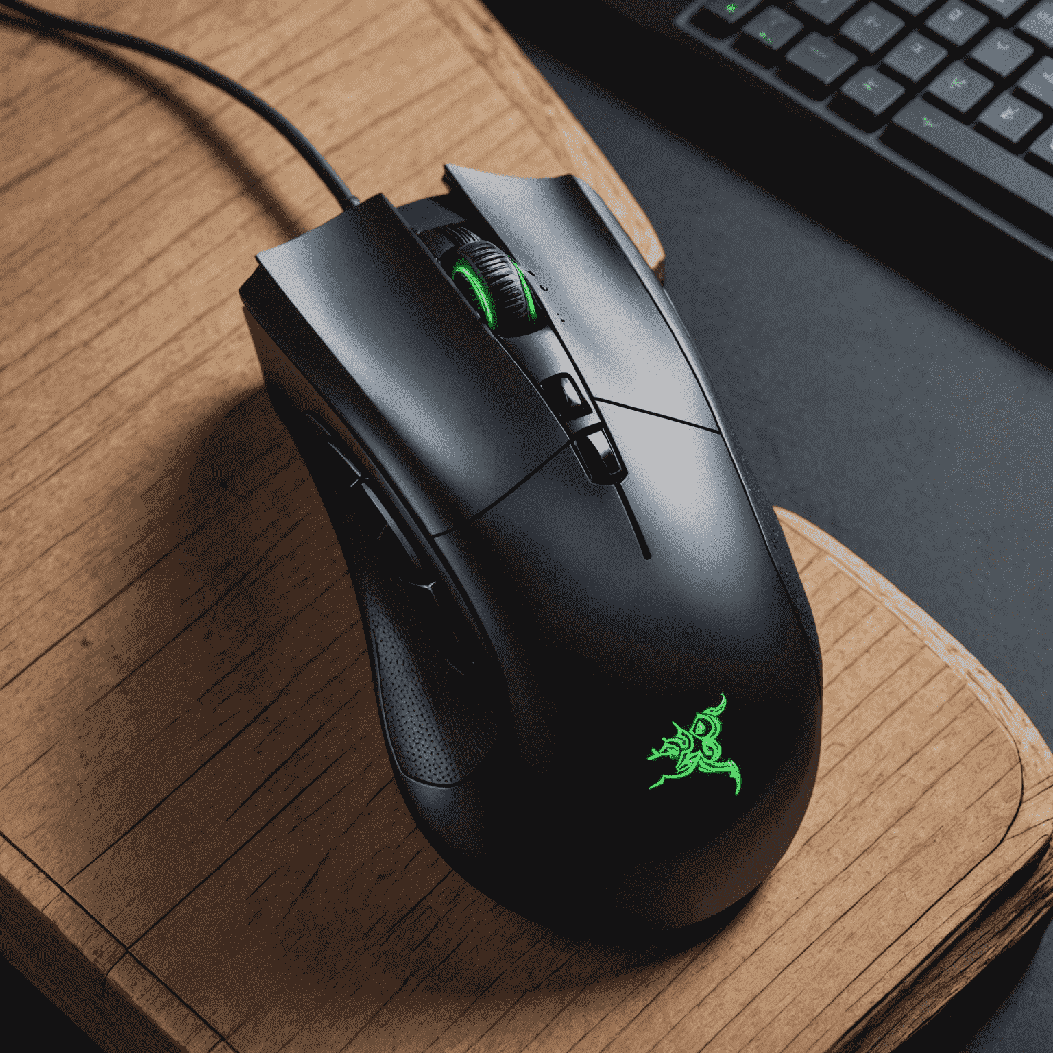 Razer DeathAdder V2 gaming mouse with ergonomic design, featuring optical switches and a high-precision sensor