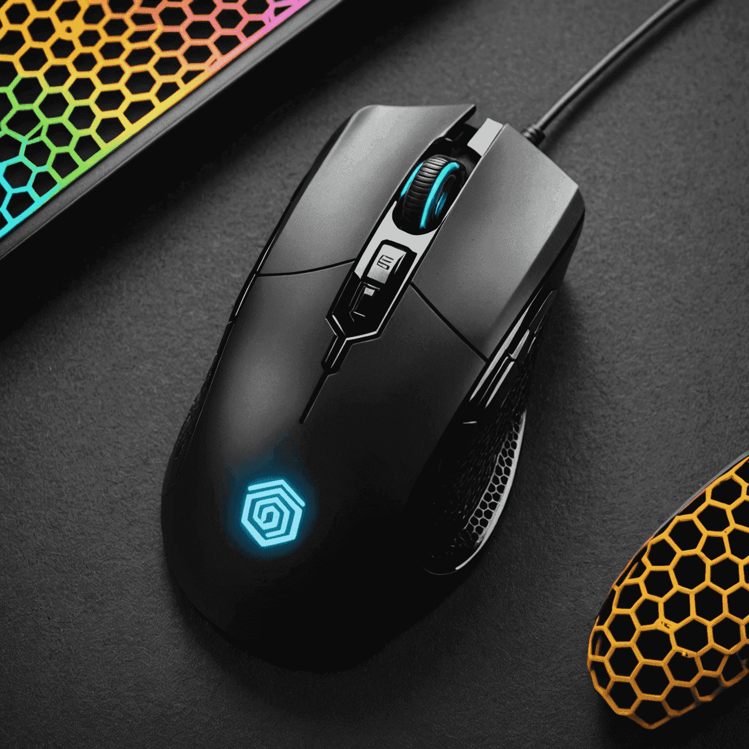 Glorious Model O ultra-lightweight gaming mouse with honeycomb shell design and RGB lighting